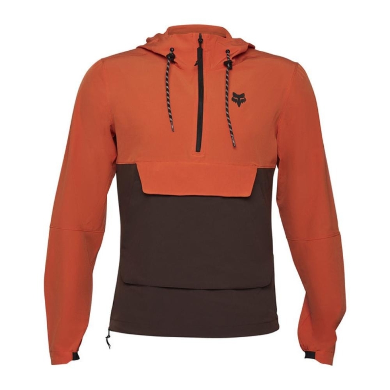 Bluza rowerowa Fox Ranger Wind Pullover pomarańczowa