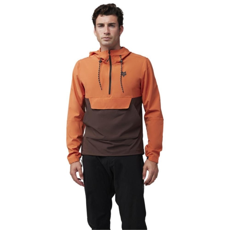 Bluza rowerowa Fox Ranger Wind Pullover pomarańczowa