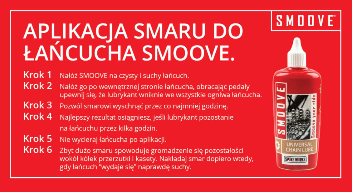 Aplikacja smaru do łańcucha Smoove