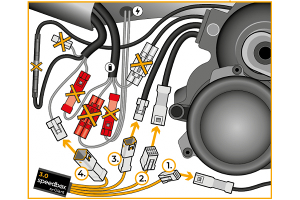 Schemat podłączenia chipu SpeedBox 3.0 Giant